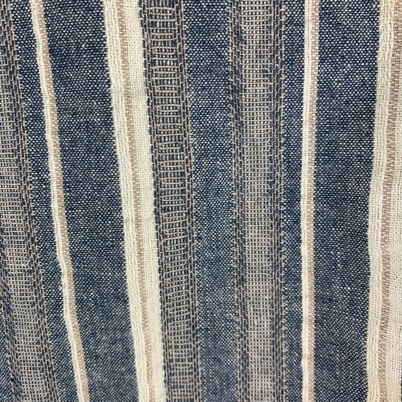 Vestique Small Blue Striped Linen Top Off Shoulder Nautical Beach - Picture 6 of 6